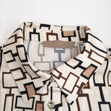 FLY GIRL フライガール イタリア製 ポリエステル 総柄 サイズS 長袖シャツ アイボリー レディース【中古】5-0506M♪