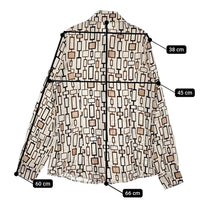 FLY GIRL フライガール イタリア製 ポリエステル 総柄 サイズS 長袖シャツ アイボリー レディース【中古】5-0506M♪