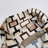 FLY GIRL フライガール イタリア製 ポリエステル 総柄 サイズS 長袖シャツ アイボリー レディース【中古】5-0506M♪