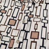 FLY GIRL フライガール イタリア製 ポリエステル 総柄 サイズS 長袖シャツ アイボリー レディース【中古】5-0506M♪