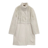 FLY GIRL イタリア製 異素材切り替え スタンドカラーコート サイズ42 コート オフホワイト レディース フライガール【中古】5-1102A◎