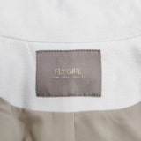 FLY GIRL イタリア製 異素材切り替え スタンドカラーコート サイズ42 コート オフホワイト レディース フライガール【中古】5-1102A◎