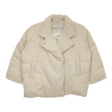 CLANE 新品 COCOON SHORT DOWN COAT 13103-0502 サイズ2 定価49500円 ダウンコート アイボリー レディース クラネ【中古】5-0213A♪