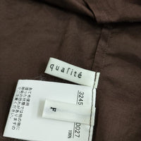 qualite レギュラーカラーシャツ 3245-00-10027 コットンローンドロップシャツ 長袖シャツ ブラウン レディース カリテ【中古】5-0326M∞