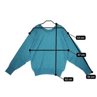 qualite 3245-00-40023 コットン混 サイズF ニット ターコイズブルー レディース カリテ【中古】5-0420M△