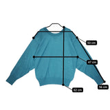 qualite 3245-00-40023 コットン混 サイズF ニット ターコイズブルー レディース カリテ【中古】5-0420M△