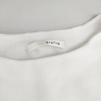 qualite 2346-00-40000 ボーダー コットン混 サイズF ニット ホワイト ブラック レディース カリテ【中古】5-0420M△