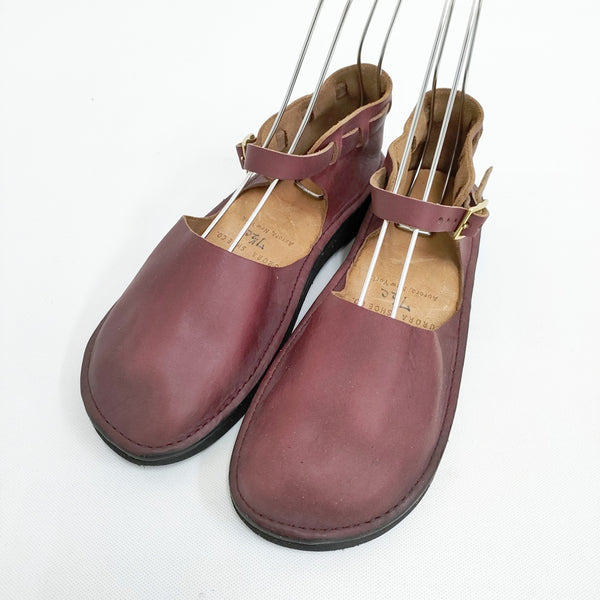 AURORA SHOES 新品 Mary Jane Chinese メリージェーン チャイニーズ 定価33000円 サイズ7.5C レザーシューズ バーガンディ シューズ・靴 ボルドー レディース オーロラシューズ【中古】5-0301G◎