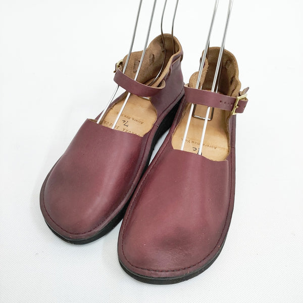AURORA SHOES 新品 Mary Jane Chinese メリージェーン チャイニーズ 定価33000円 サイズ7C レザーシューズ バーガンディ シューズ・靴 ボルドー レディース オーロラシューズ【中古】5-0301G◎
