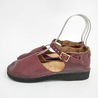 AURORA SHOES 新品 Mary Jane Chinese メリージェーン チャイニーズ 定価33000円 サイズ7C レザーシューズ バーガンディ シューズ・靴 ボルドー レディース オーロラシューズ【中古】5-0301G◎