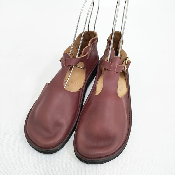 AURORA SHOES 新品 West Indian T-Strap ウエストインディアン 定価33000円 サイズ7.5C バーガンディ シューズ・靴 ボルドー レディース オーロラシューズ【中古】5-0301G◎