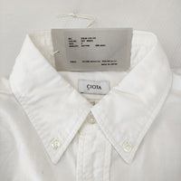 CIOTA 新品 SHLM-110-OX スビンコットンオックスフォードBDシャツ 定価29700円 サイズ2 長袖シャツ ホワイト レディース シオタ【中古】5-0208M♪