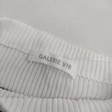 GALERIE VIE ギザコットンリブ ビルドネックプルオーバー セーター ニット ホワイト グレー レディース ギャルリーヴィー【中古】5-0326M∞