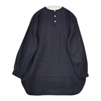 style+confort ウール バックボタン ブラウス シャツ ネイビー レディース スティールエコンフォール【中古】5-0924T∞