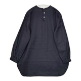 style+confort ウール バックボタン ブラウス シャツ ネイビー レディース スティールエコンフォール【中古】5-0924T∞