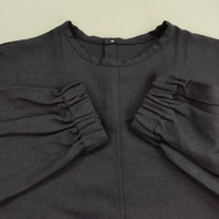 style+confort ウール バックボタン ブラウス シャツ ネイビー レディース スティールエコンフォール【中古】5-0924T∞