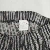 ISSEY MIYAKE me ストライプ チェック M181FG342 コットン ロングスカート グレー ホワイト レディース ミーイッセイミヤケ【中古】5-0403M∞