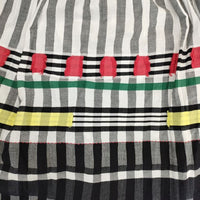 ISSEY MIYAKE me ストライプ チェック M181FG342 コットン ロングスカート グレー ホワイト レディース ミーイッセイミヤケ【中古】5-0403M∞