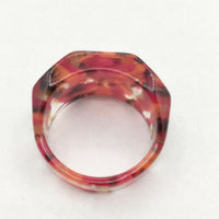 KISSO Dirocca Ring DIROCCA スクエア リング・指輪 約12号 オレンジ クリア レディース キッソオ【中古】5-0330G∞