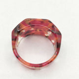 KISSO Dirocca Ring DIROCCA スクエア リング・指輪 約12号 オレンジ クリア レディース キッソオ【中古】5-0330G∞
