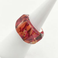 KISSO Dirocca Ring DIROCCA スクエア リング・指輪 約12号 オレンジ クリア レディース キッソオ【中古】5-0330G∞