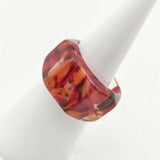 KISSO Dirocca Ring DIROCCA スクエア リング・指輪 約12号 オレンジ クリア レディース キッソオ【中古】5-0330G∞