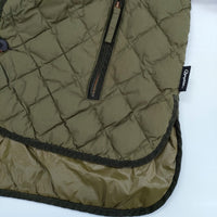 GYMPHLEX QUILT DOWN COLLARLESS JACKET 定価36300円 GY-A0054 NYM キルティングジャケット カーキ レディース ジムフレックス【中古】5-0812T△