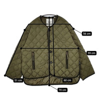 GYMPHLEX QUILT DOWN COLLARLESS JACKET 定価36300円 GY-A0054 NYM キルティングジャケット カーキ レディース ジムフレックス【中古】5-0812T△