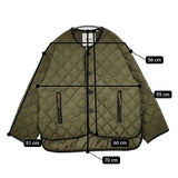 GYMPHLEX QUILT DOWN COLLARLESS JACKET 定価36300円 GY-A0054 NYM キルティングジャケット カーキ レディース ジムフレックス【中古】5-0812T△