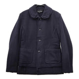 tricot COMME des GARCONS 丸襟 ウール ショートコート TL-J020 AD2003 メルトン レイヤード ジャケット ネイビー レディース トリココムデギャルソン【中古】5-0812T△