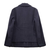 tricot COMME des GARCONS 丸襟 ウール ショートコート TL-J020 AD2003 メルトン レイヤード ジャケット ネイビー レディース トリココムデギャルソン【中古】5-0812T△