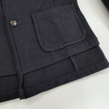 tricot COMME des GARCONS 丸襟 ウール ショートコート TL-J020 AD2003 メルトン レイヤード ジャケット ネイビー レディース トリココムデギャルソン【中古】5-0812T△