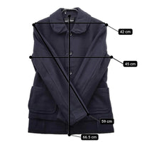 tricot COMME des GARCONS 丸襟 ウール ショートコート TL-J020 AD2003 メルトン レイヤード ジャケット ネイビー レディース トリココムデギャルソン【中古】5-0812T△