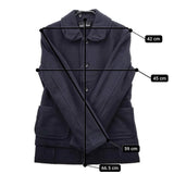 tricot COMME des GARCONS 丸襟 ウール ショートコート TL-J020 AD2003 メルトン レイヤード ジャケット ネイビー レディース トリココムデギャルソン【中古】5-0812T△