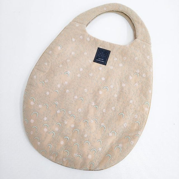 mina perhonen crystal eggbag エッグバッグ e582 刺繍 トートバッグ ベージュ レディース ミナペルホネン【中古】5-0929G∞
