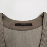 Munich ダブルフェイスニットリブジャンパースカート ノースリーブ Vネック ワンピース ベージュ レディース ミューニック【中古】5-0506M♪