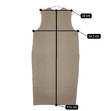 Munich ダブルフェイスニットリブジャンパースカート ノースリーブ Vネック ワンピース ベージュ レディース ミューニック【中古】5-0506M♪