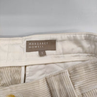 MARGARET HOWELL 578-7242005 コーデュロイ コットン サイズ2 シンチベルト パンツ アイボリー レディース マーガレットハウエル【中古】5-0812T△