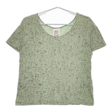 mina perhonen laundry ss8773 letter of flower 半袖Ｔシャツ カットソー ライトグリーン レディース ミナペルホネンランドリー【中古】5-0517S∞