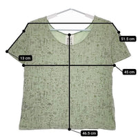 mina perhonen laundry ss8773 letter of flower 半袖Ｔシャツ カットソー ライトグリーン レディース ミナペルホネンランドリー【中古】5-0517S∞