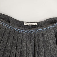 mina perhonen ra5876 odyssey ウールコットン 刺繍 スカート グレー レディース ミナペルホネン【中古】5-0924T∞