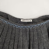 mina perhonen ra5876 odyssey ウールコットン 刺繍 スカート グレー レディース ミナペルホネン【中古】5-0924T∞