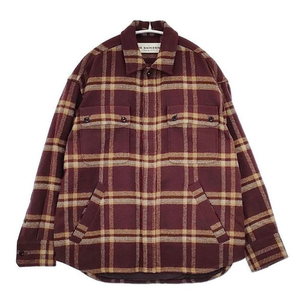Shinzone CPO CHECK JACKET 19AMSJK53 CPOチェック ジャケット ワインレッド ベージュ レディース シンゾーン【中古】5-0901T∞