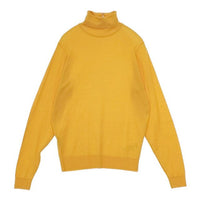 JOHN SMEDLEY イギリス製 メリノウール タートルネック セーター ニット イエロー レディース ジョンスメドレー【中古】5-0901T∞