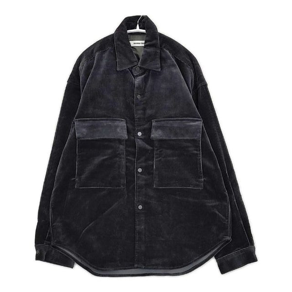 MONKEY TIME 8WALE SOFT CORD SNAP SHIRT 定価18480円 コーデュロイ 長袖シャツ ブラック メンズ モンキータイム【中古】5-1027T∞