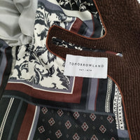 TOMORROWLAND フラノコンビコーデュロイ3Bテーラードジャケット サイズXS 定価69300円 ブラウン メンズ トゥモローランド【中古】5-0920T♪