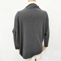 PUPULA 373225S 変形プルオーバー 微起毛 長袖Ｔシャツ カットソー ロンＴ グレー レディース ププラ【中古】5-0901T∞