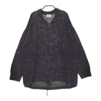 mao made 浅Vネック裾ドロストゆるっとプルオーバー セーター ニット ブラック レディース マオメイド【中古】5-0506M♪