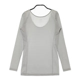 PUPULA 537015S サイズ38 Uネック カットソー ライトグレー レディース ププラ【中古】5-0506M♪