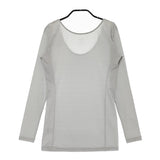 PUPULA 537015S サイズ38 Uネック カットソー ライトグレー レディース ププラ【中古】5-0506M♪